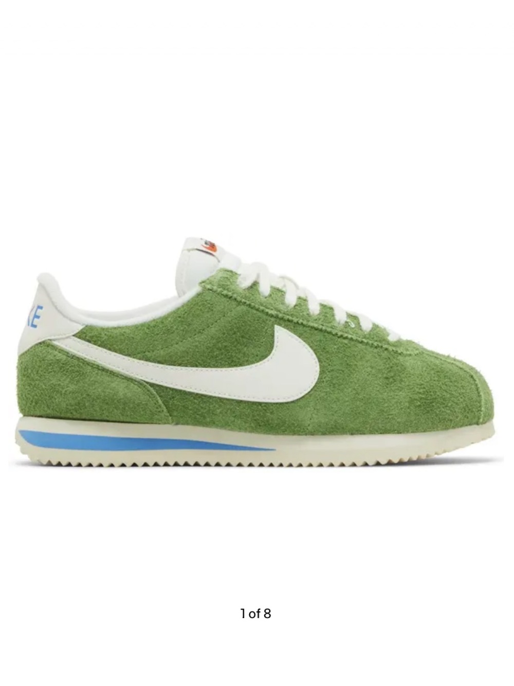 Nike Womens Cortez Vintage ‘Chlorophyll’ Green Suede Sneaker with White Swoosh